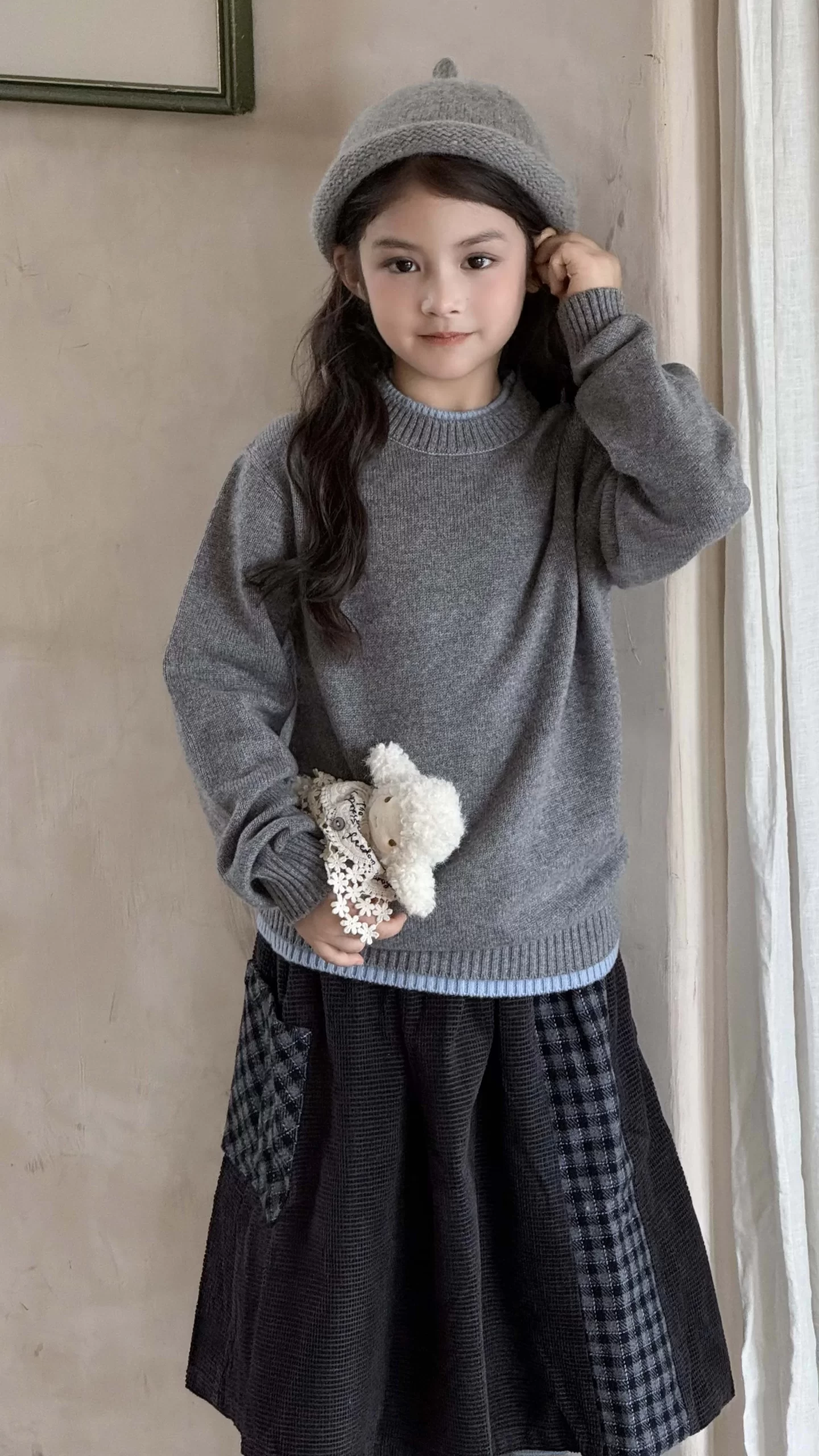 Double Layer Crew Neck Cashmere Jumper