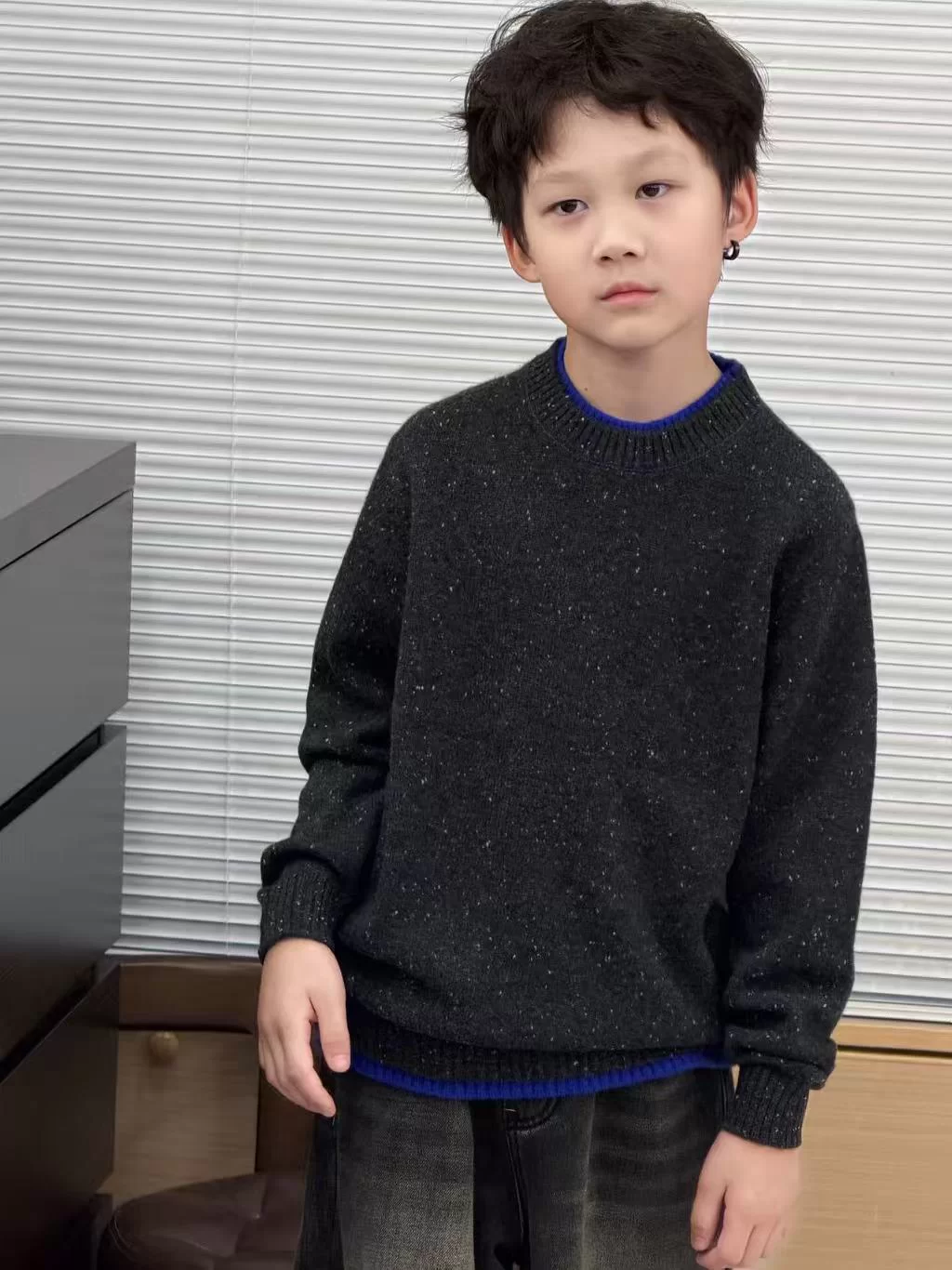 Double Layer Crew Neck Cashmere Jumper