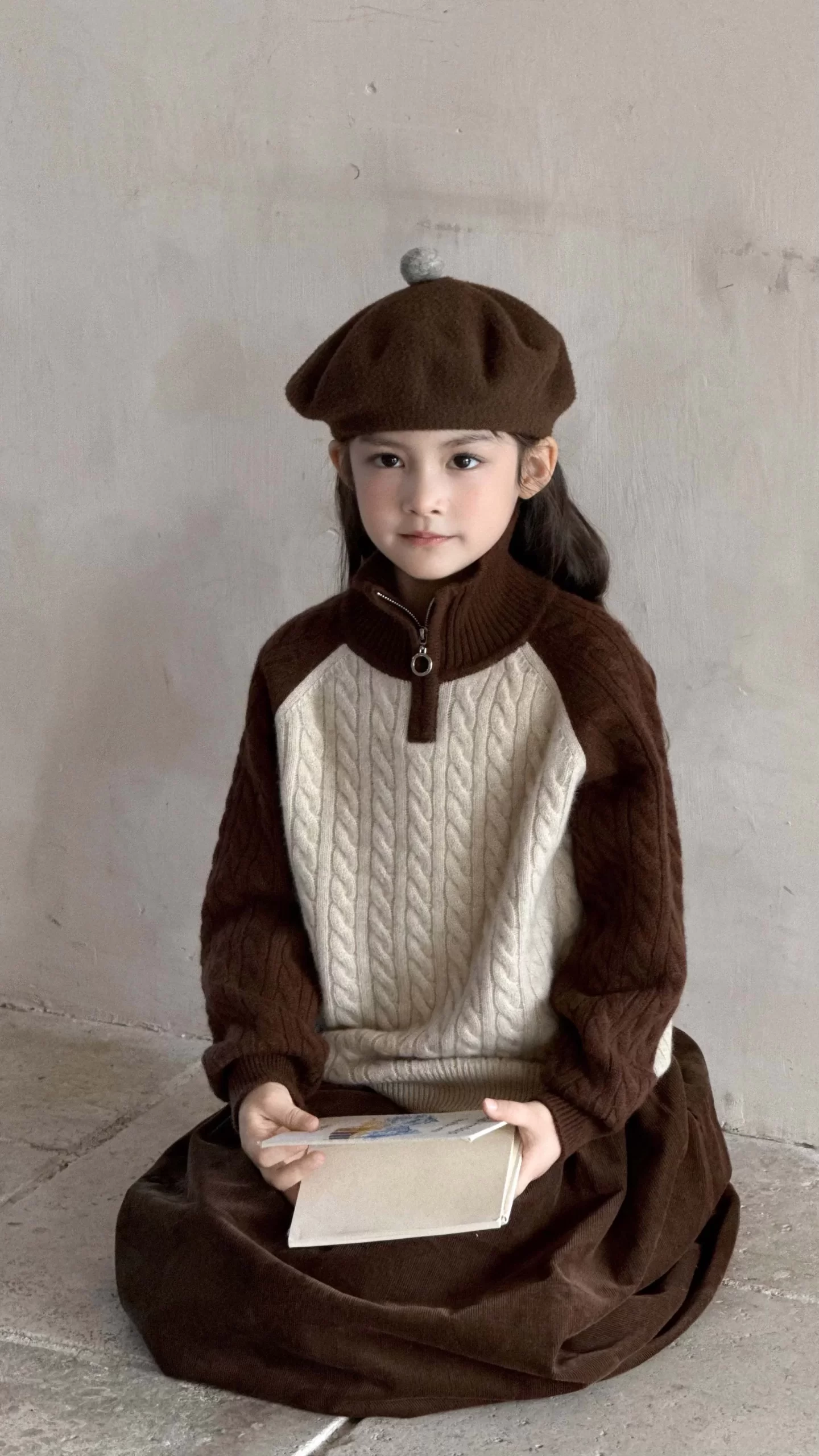 Raglan Half-Zip T-Neck Cashmere Jumper