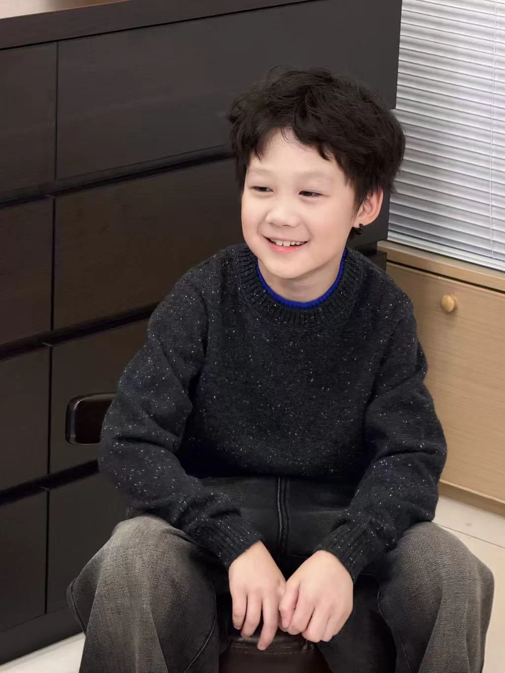 Double Layer Crew Neck Cashmere Jumper